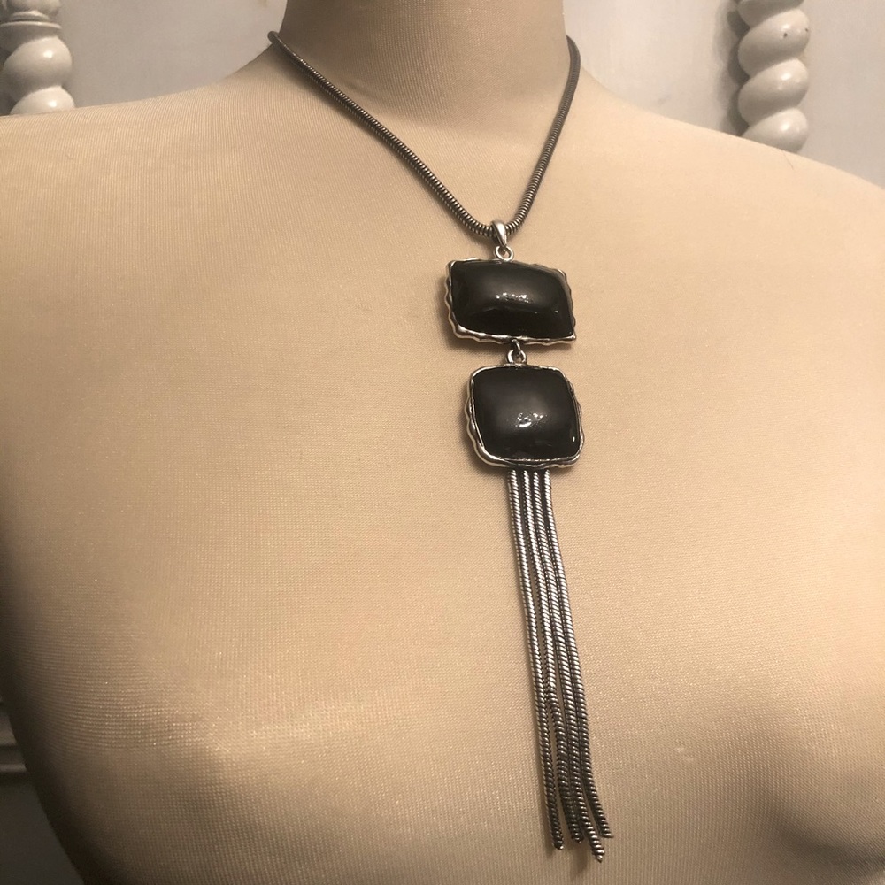 Black X Silver Necklace